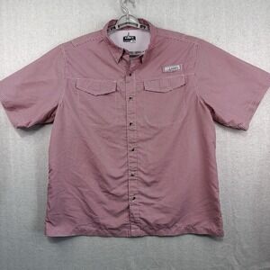 Habit Fishing Shirt XL Red Gingham Short Sleeve Performance Vented Outdoor 40+